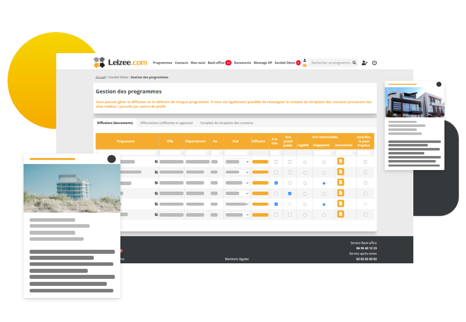 Interface produit promoteur